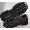 Low ankle black leather reflective steel toe cap anti static safety shoes price